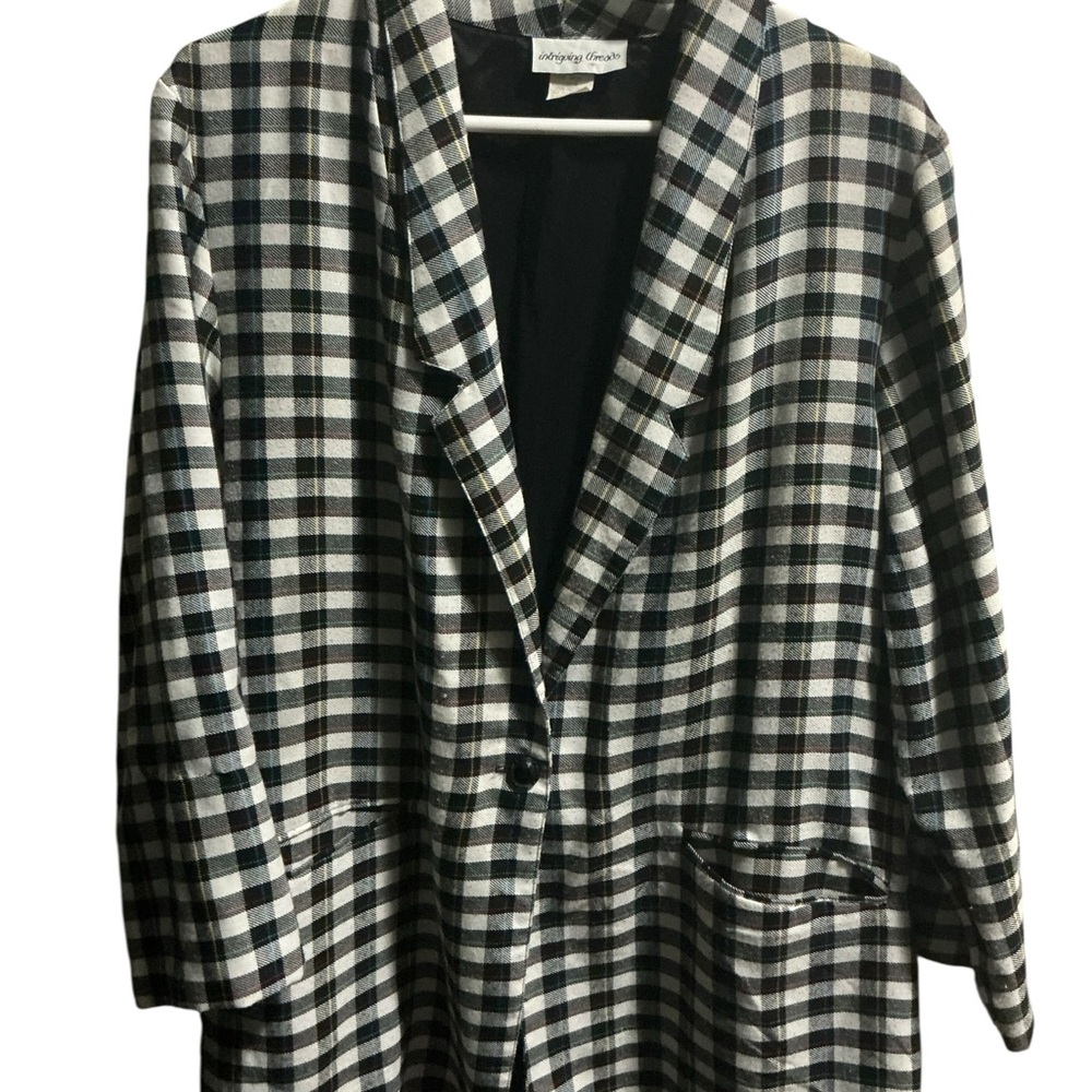 Plaid Vintage Rainbow Blazer size 14 - Picture 7 of 7